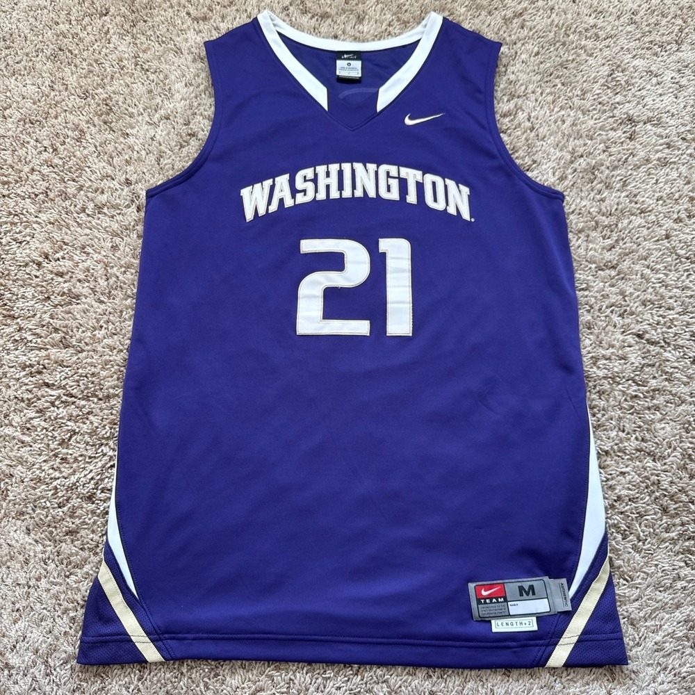 Nike Washington Huskies #21 Basketball Jersey Purple Mens Medium Authentic M